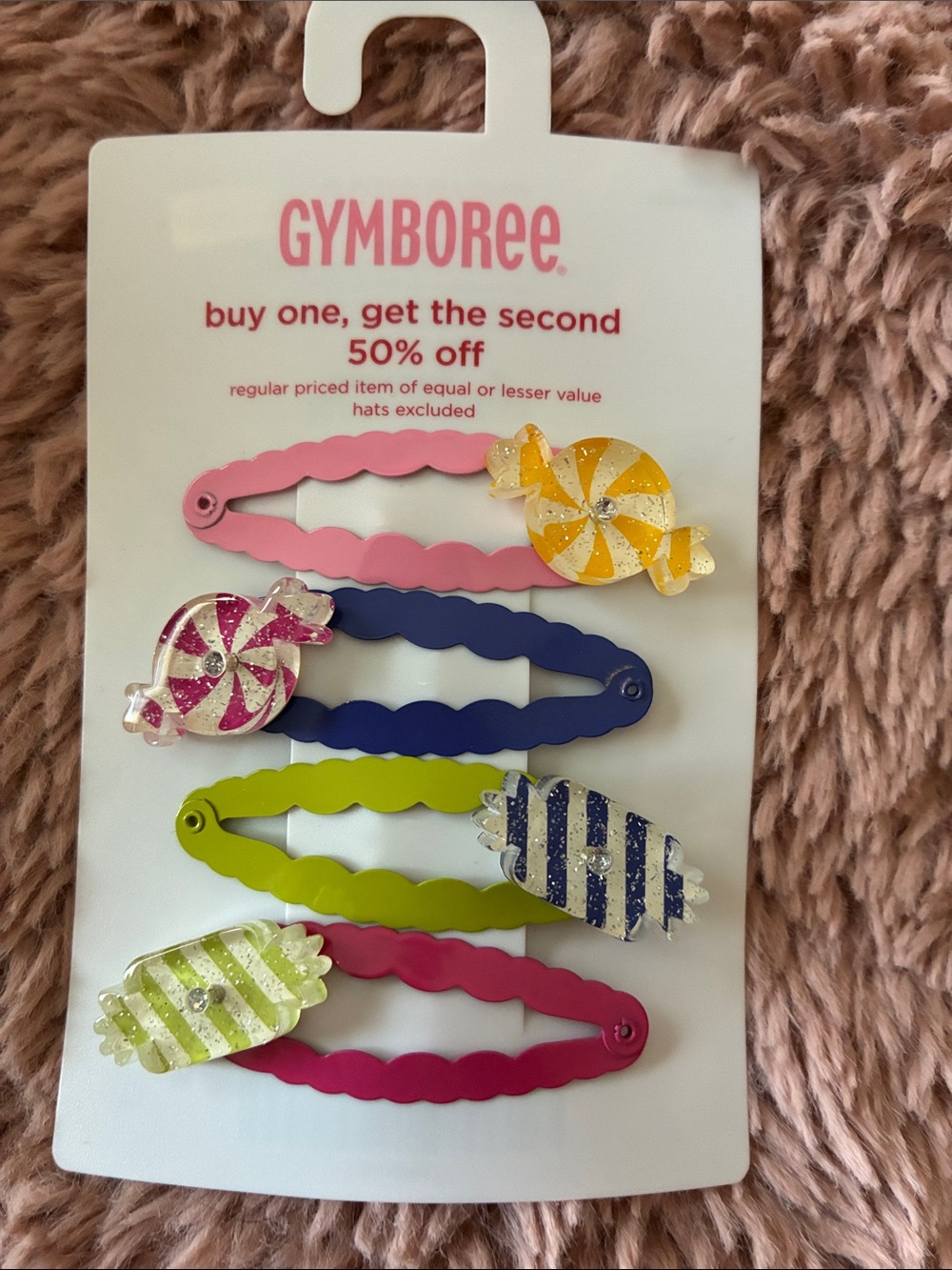 Gymboree Candy Hair Clip Set - Pink, Navy, Lime, Fuchsia